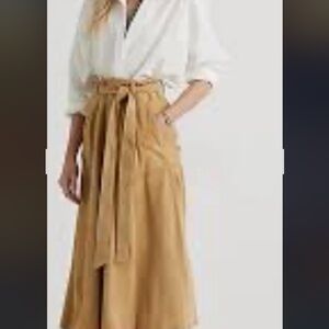 Polo Ralph Lauren Suede Belted Midi Skirt